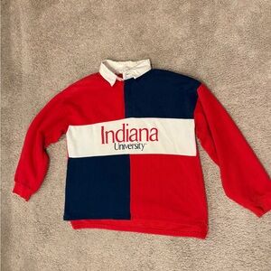 Indiana University Red and Blue Collared Sweatshirt